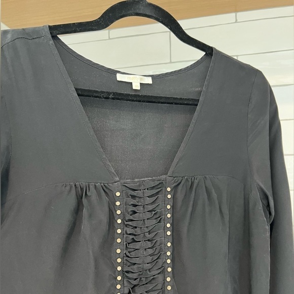 Matty M 100% Silk Lined Dress Studded Rivets Ruching. Size Medium. Black. - Picture 3 of 15